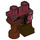 LEGO Heupen met Reddish Bruin Peg Been en Donkerrood Links Been, met Worn Clothing en Boot Decoratie (23012)