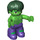 LEGO Hulk con Verde oscuro Pelo y Dark Morado Pantalones Figura Duplo