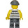 LEGO Jail Prisoner Shirt with Prison Stripes and Torn out Sleeves Minifigure