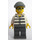 LEGO Jail prisoner with prison stripes, mask Minifigure