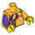 LEGO Jester Torso, Golden Bells on Collar, Bright Light Orange Left Arm, Dark Purple Right Arm, Yellow Hands (973 / 88585)