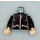 LEGO Jewel Thief Torso with Zipper and Zippered Pockets and Red Stitching Lines Pattern, Black Arms, Light Flesh Hands (973 / 73403)