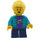 LEGO Kid Male met Dark Turquoise Jacket minifiguur