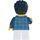 LEGO Kid med Dark Blå Plaid Skjorte Minifigur