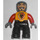 LEGO Cavaliere con Arancione Petto Shouting Viso Figura Duplo