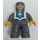 LEGO Knight with White and Blue top Duplo Figure with Gray Arms and Yellow Hands