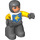 LEGO Knight with White and Blue top Duplo Figure with Yellow Arms and Gray Hands