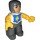 LEGO Knight with White and Blue top Duplo Figure with Yellow Arms and Yellow Hands