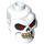 LEGO Kruncha Skelet Minifigure Hoofd met Rood Eyes, Cracks en Missing Tand (43938)