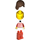 LEGO Lady with Horizontal Red Lines and Brown Hair Minifigure