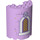 LEGO Lavender Cylinder 3 x 6 x 6 Half with Gold window with beast (35347 / 79602)