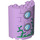 LEGO Lavender Cylinder 3 x 6 x 6 Half with Two Windows and Vines (35347 / 102230)