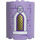 LEGO Lavender Cylinder 3 x 6 x 6 Half with Window, Lattice, Beast Face / Stained Glass Rose Sticker (35347)