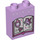 LEGO Lavender Duplo Brick 1 x 2 x 2 with Spell book, pegasus gems and stars with Bottom Tube (15847 / 26409)