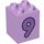 LEGO Lavendel Duplo Backstein 2 x 2 x 2 mit Number 9 (31110 / 77926)