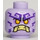 LEGO Lavender Head with Tusks Medium Lavender Tattoos (Rumble Keeper) (Recessed Solid Stud) (3626 / 71542)