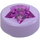 LEGO Lavender Tile 1 x 1 Round with Raised Transparent Dark Pink Star (72046)