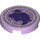 LEGO Lavender Tile 2 x 2 Round with Princess Silhouette with Bottom Stud Holder (14769 / 106636)