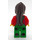 LEGO Lawn Worker in Green Overalls with Dark Brown Hair Minifigure