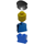 LEGO Legoland man Blau oben und Schwarz Hut Minifigur