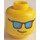 LEGO Lifeguard Head with Blue Glasses (Recessed Solid Stud) (3626 / 18196)