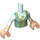 LEGO Light Aqua Anna with Green Dress Friends Torso (35677 / 92456)
