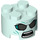 LEGO Light Aqua Brick 2 x 2 Round with Nehmaar Angry Face (3941 / 68116)