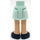 LEGO Light Aqua Hip with Basic Curved Skirt with Dark Blue Shoes with Thick Hinge (35634)