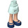 LEGO Light Aqua Hip with Basic Curved Skirt with Dark Blue Shoes with Thick Hinge (35634)