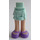 LEGO Lyse-Aqua Hofte med Kort Dobbelt Layered Nederdel med Lilla Shoes (35624 / 92818)