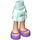 LEGO Lyse-Aqua Hofte med Kort Dobbelt Layered Nederdel med Lilla Shoes (35624 / 92818)