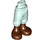 LEGO Licht aqua Minidoll Heup met Cropped Broek met Bruin Feet (dun scharnier) (2246)