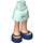 LEGO Light Aqua Minidoll Hip with Curved Skirt with Dark Blue Shoes (Thick Hinge) (35634)