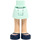 LEGO Light Aqua Minidoll Hip with Curved Skirt with Dark Blue Shoes (Thick Hinge) (35634)