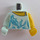 LEGO Light Aqua Minifig Torso Skater with Yellow Left Arm and Hand (973)