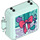 LEGO Helles Aqua Play Cube Box 3 x 8 mit Scharnier mit Bow (64462 / 78337)