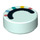 LEGO Light Aqua Tile 1 x 1 Round with Closed eye with colored eyelashes (35380 / 77489)