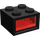 LEGO Light Steen 2 x 2 12 V met 3 plugholes en Transparant Rood Diffuser Lens