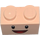 LEGO Helles Fleisch Stein 1 x 2 mit Noppen auf Ein(e) Seite mit Smiley Gesicht mit Unterrohr (11211 / 72282)