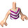 LEGO Leichtes Fleisch Chevron Striped oben Friends Torso Female (35677 / 92456)