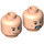 LEGO Beige Léger Double Face Tête avec cheek Lines, crooked Smile / open Bouche (Montant solide encastré) (3626 / 26067)