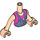 LEGO Light Flesh Emma, Denim Overall Skirt, Dark Pink Top Friends Torso (92456)