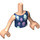 LEGO Light Flesh Emma, Light Aqua Layered Skirt Friends Torso (35862 / 92456)
