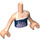 LEGO Carne claro Emma Torso, con Dark Azul Halter Parte superior con Flores y Cuello Patrón (92456)