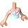 LEGO Lys hudfarvet Emma Torso, med Halter Top med Blomst (92456)