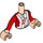 LEGO Leichtes Fleisch Ewa Torso, mit rot Jacket und Weiß Schal Muster (92456)