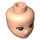 LEGO Leichtes Fleisch Female Minidoll Kopf mit Brown Augen, Bright Pink Lips und geschlossen Mouth (14011 / 92198)