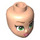 LEGO Leichtes Fleisch Female Minidoll Kopf mit Green Augen und rot Lips (92198 / 101813)