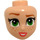 LEGO Leichtes Fleisch Female Minidoll Kopf mit Green Augen und rot Lips (92198 / 101813)