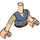 LEGO Lys hudfarvet Flynn Rider Torso, med Sand Blå Striped Vest og Beige Sleeves Mønster (11408 / 92456)